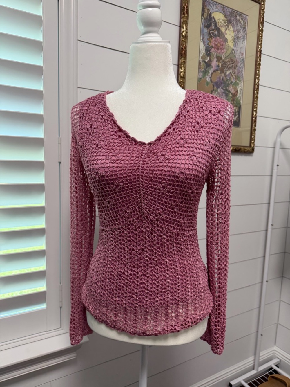Vintage Crochet Long Sleeve Top